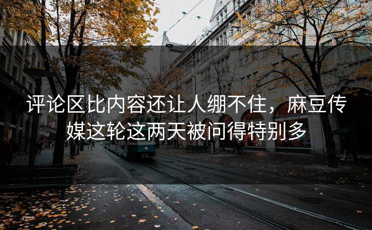 评论区比内容还让人绷不住，麻豆传媒这轮这两天被问得特别多