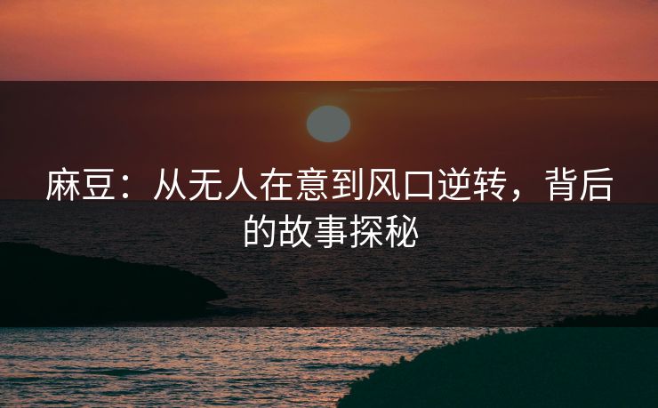 麻豆：从无人在意到风口逆转，背后的故事探秘
